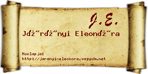 Járányi Eleonóra névjegykártya